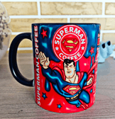 Süperman Baskı içi ve Kulpu Renkli Kupa