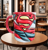 Süperman Baskı içi ve Kulpu Renkli Kupa