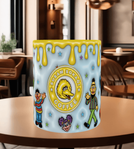 Susam sokağı Baskı içi ve Kulpu Renkli Kupa