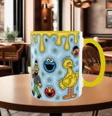 Susam sokağı Baskı içi ve Kulpu Renkli Kupa