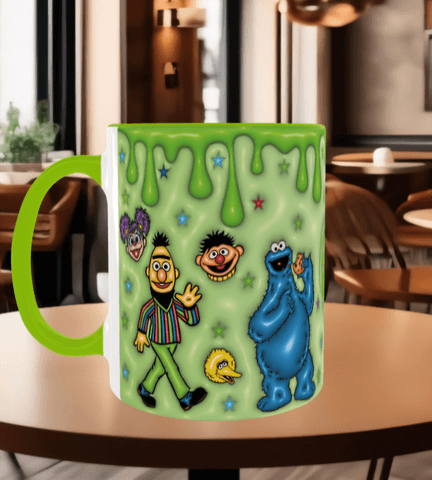 Susam sokağı Baskı içi ve Kulpu Renkli Kupa