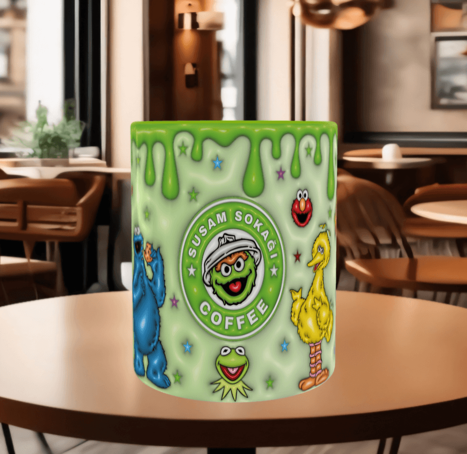 Susam sokağı Baskı içi ve Kulpu Renkli Kupa