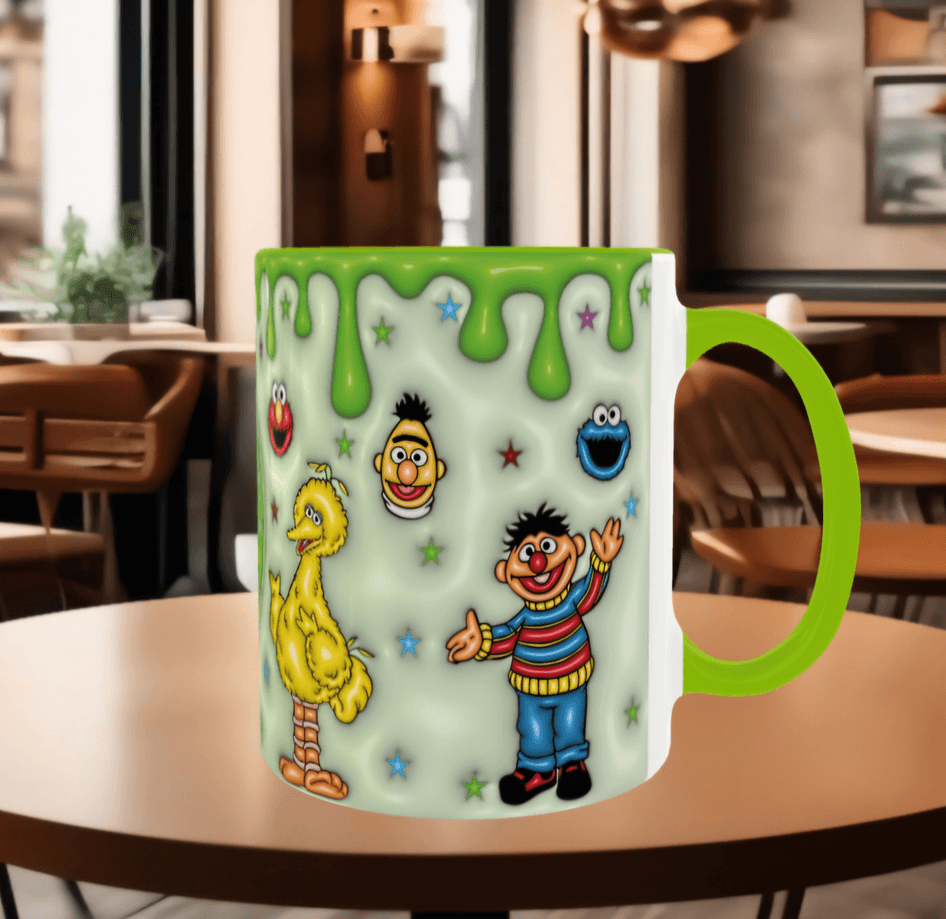 Susam sokağı Baskı içi ve Kulpu Renkli Kupa