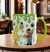 Susam sokağı Baskı içi ve Kulpu Renkli Kupa