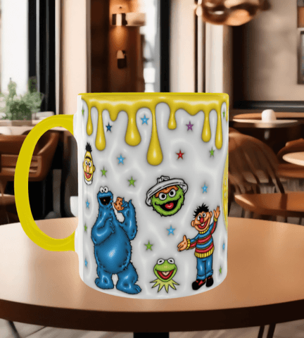 Susam sokağı Baskı içi ve Kulpu Renkli Kupa