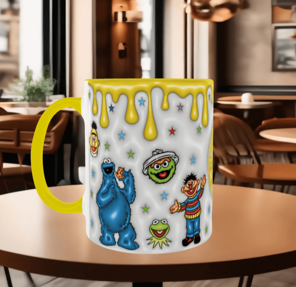 Susam sokağı Baskı içi ve Kulpu Renkli Kupa