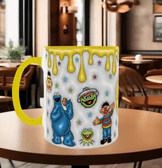 Susam sokağı Baskı içi ve Kulpu Renkli Kupa