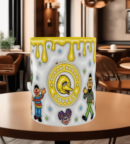 Susam sokağı Baskı içi ve Kulpu Renkli Kupa