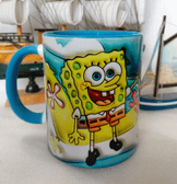 Sünger Bob Baskı içi ve Kulpu Renkli Kupa