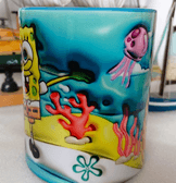 Sünger Bob Baskı içi ve Kulpu Renkli Kupa