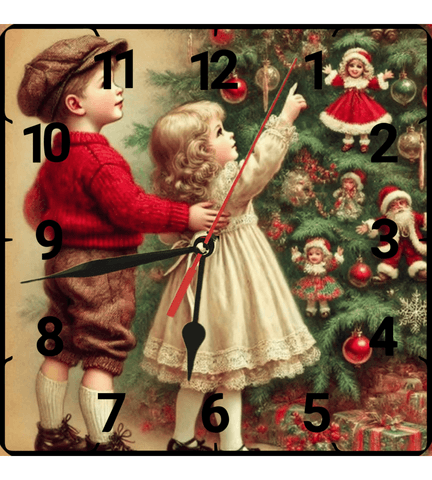 Noel gecesi christmas vintage baskı metal hediyelim dekoratif kaliteli duvar saati