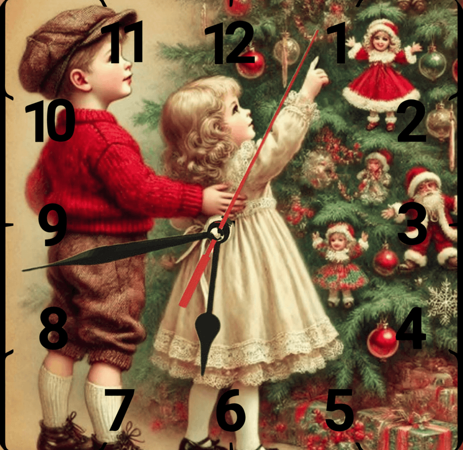 Noel gecesi christmas vintage baskı metal hediyelim dekoratif kaliteli duvar saati