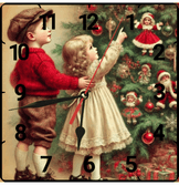 Noel gecesi christmas vintage baskı metal hediyelim dekoratif kaliteli duvar saati