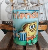 Sünger Bob Baskı içi ve Kulpu Renkli Kupa