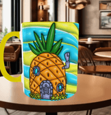 Sünger Bob Baskı içi ve Kulpu Renkli Kupa