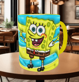 Sünger Bob Baskı içi ve Kulpu Renkli Kupa