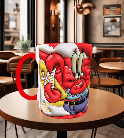 Sünger Bob Baskı içi ve Kulpu Renkli Kupa