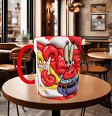 Sünger Bob Baskı içi ve Kulpu Renkli Kupa