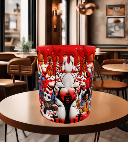 Stitch Baskı içi ve Kulpu Renkli Kupa