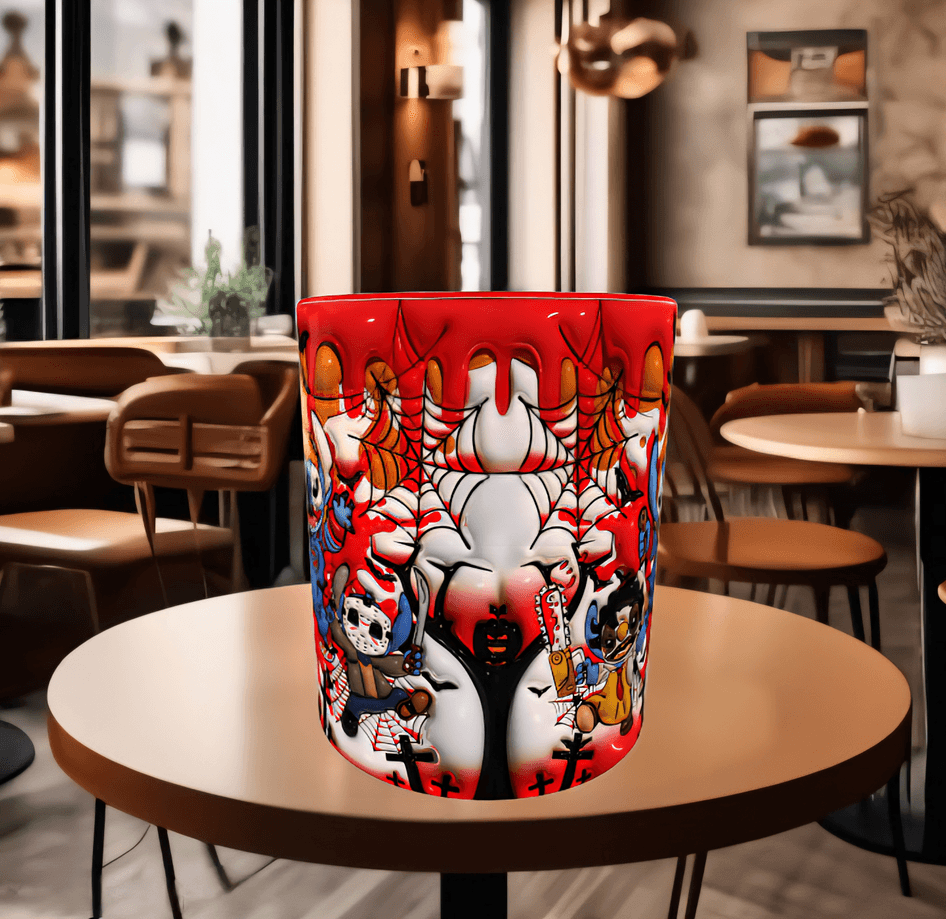 Stitch Baskı içi ve Kulpu Renkli Kupa