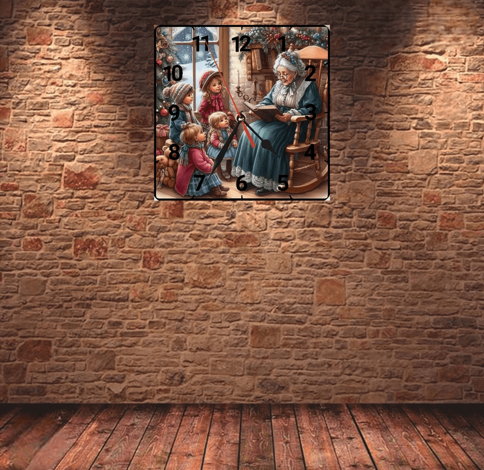 Noel gecesi christmas vintage baskı metal hediyelim dekoratif kaliteli duvar saati