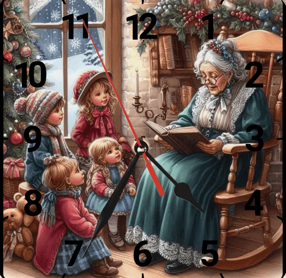 Noel gecesi christmas vintage baskı metal hediyelim dekoratif kaliteli duvar saati