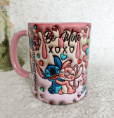 Stitch Baskı içi ve Kulpu Renkli Kupa