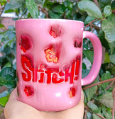 Stitch Baskı içi ve Kulpu Renkli Kupa