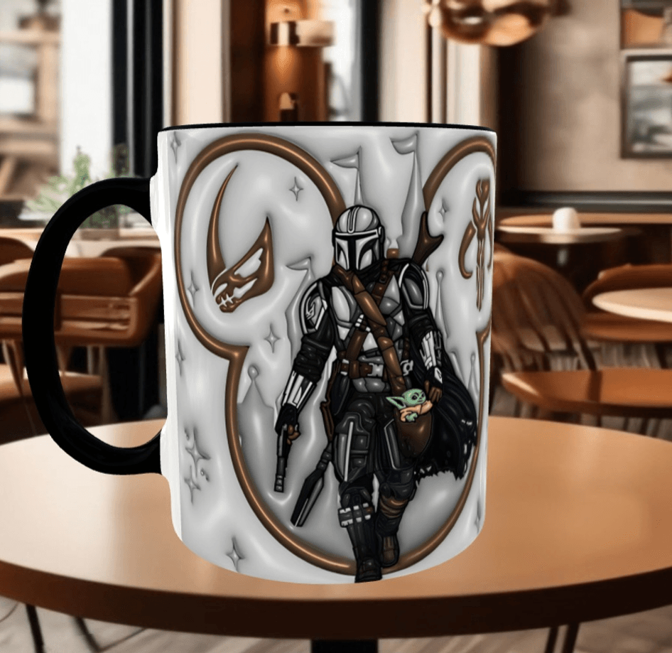 Star wars Baskı içi ve Kulpu Renkli Kupa