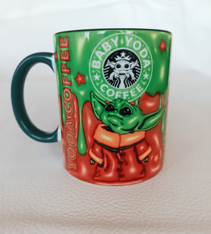 Star wars Baskı içi ve Kulpu Renkli Kupa