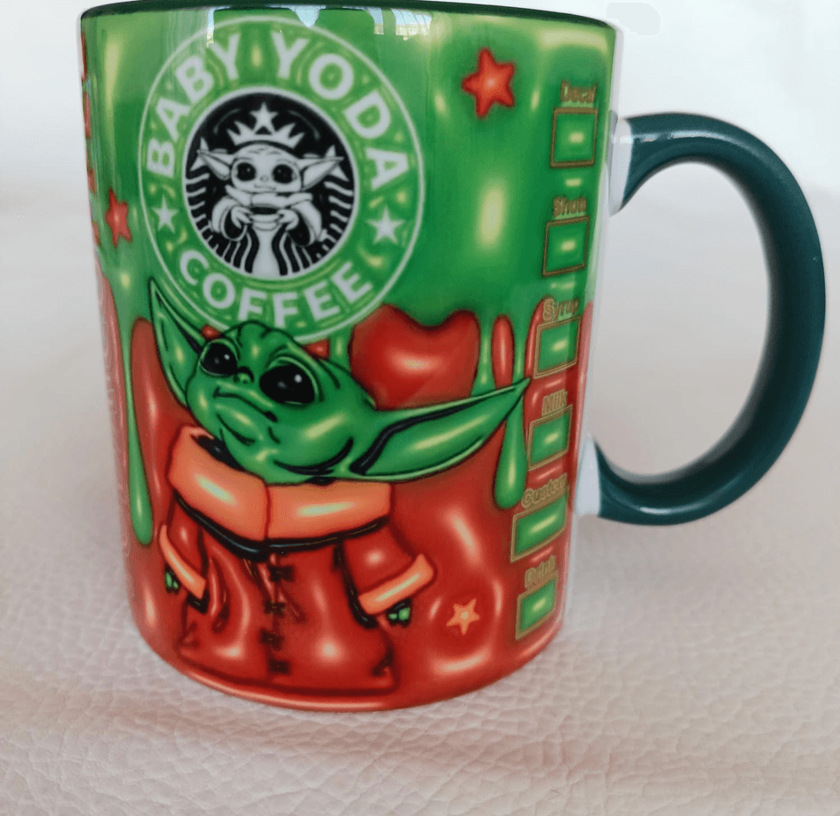 Star wars Baskı içi ve Kulpu Renkli Kupa