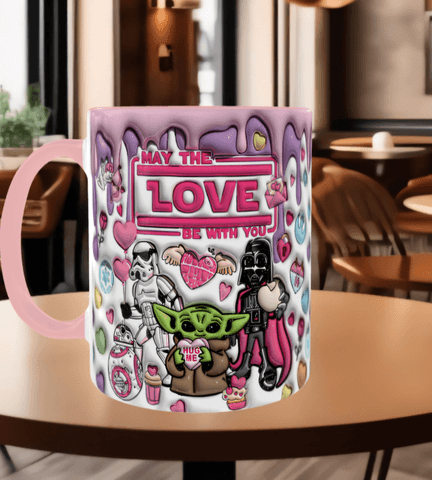 Star wars Baskı içi ve Kulpu Renkli Kupa