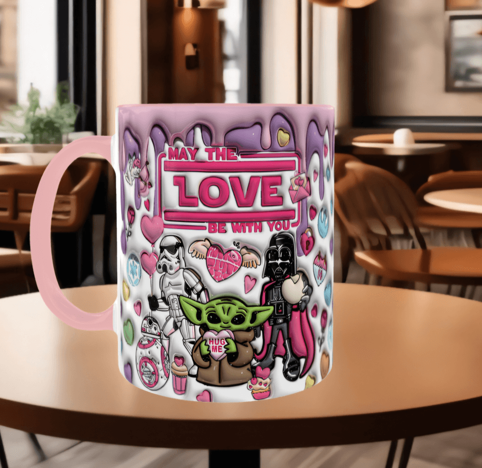 Star wars Baskı içi ve Kulpu Renkli Kupa