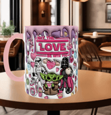 Star wars Baskı içi ve Kulpu Renkli Kupa