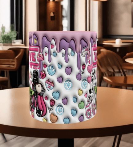 Star wars Baskı içi ve Kulpu Renkli Kupa