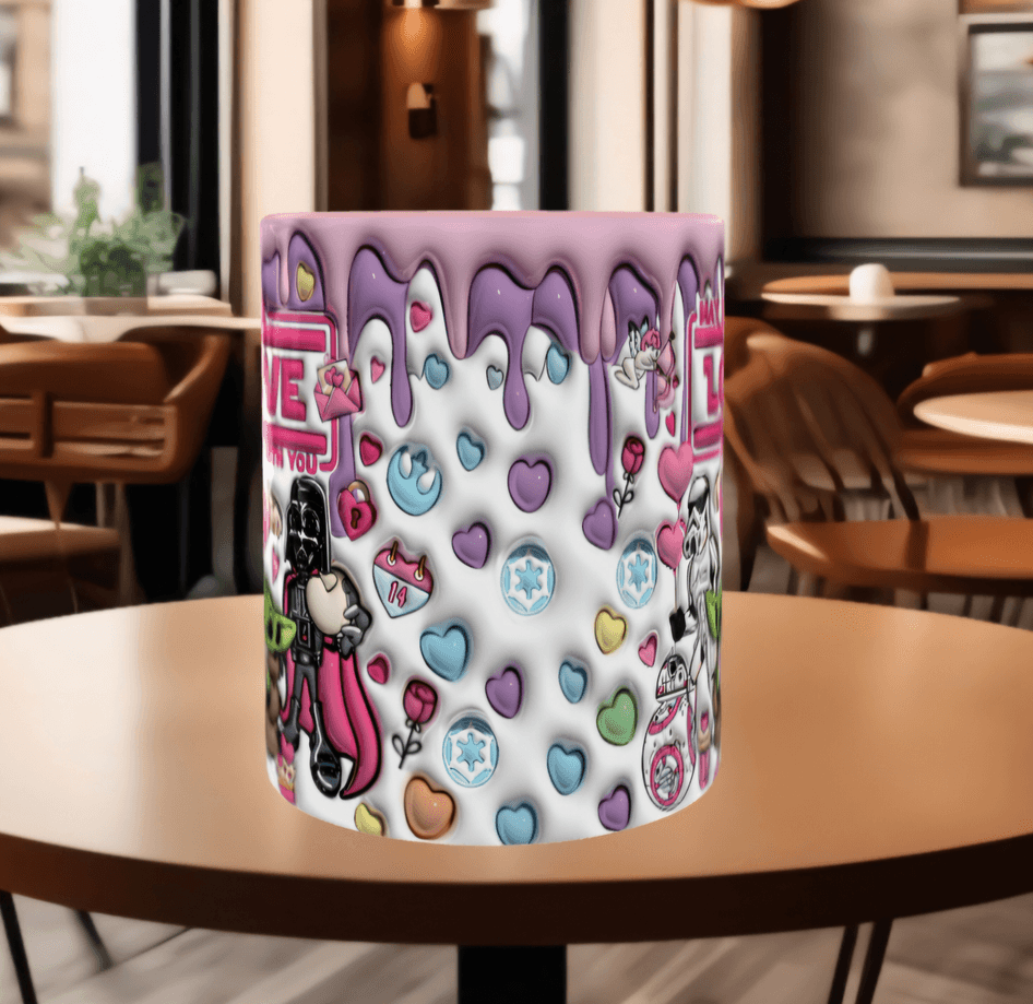 Star wars Baskı içi ve Kulpu Renkli Kupa