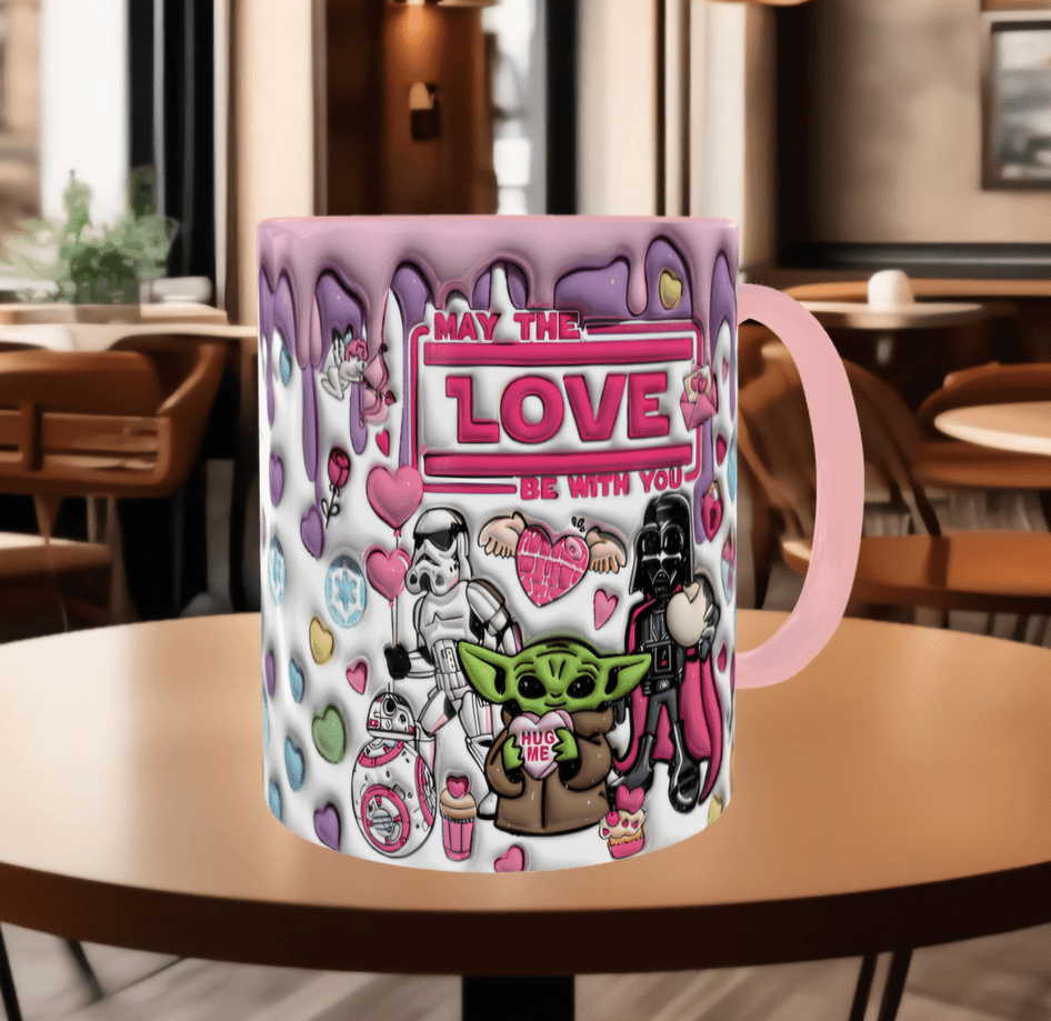 Star wars Baskı içi ve Kulpu Renkli Kupa