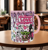 Star wars Baskı içi ve Kulpu Renkli Kupa