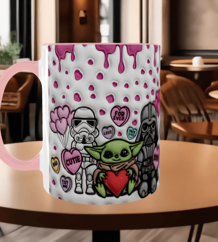 Star wars Baskı içi ve Kulpu Renkli Kupa