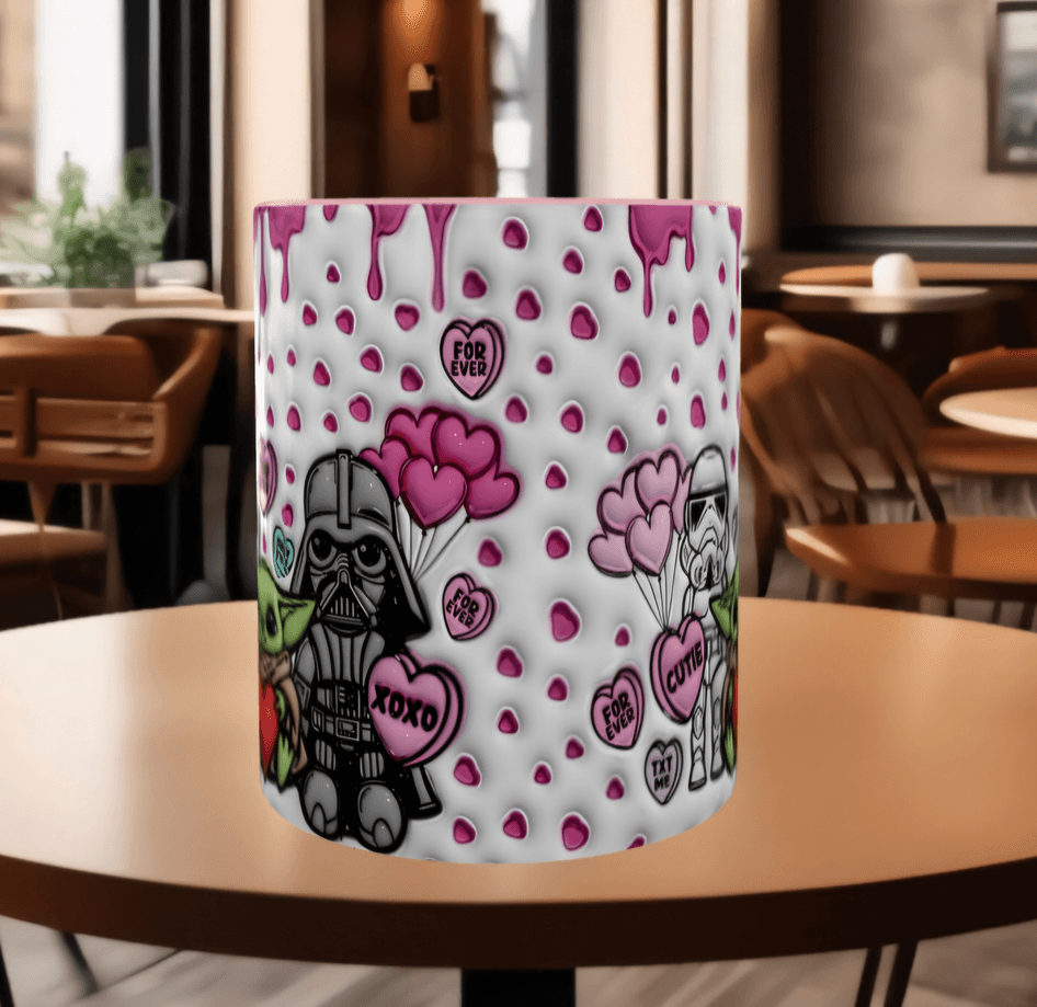 Star wars Baskı içi ve Kulpu Renkli Kupa