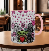 Star wars Baskı içi ve Kulpu Renkli Kupa