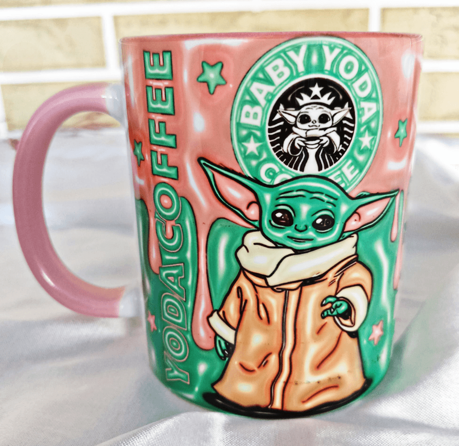 Star wars Baskı içi ve Kulpu Renkli Kupa