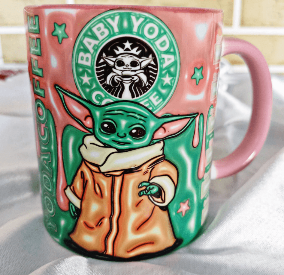 Star wars Baskı içi ve Kulpu Renkli Kupa