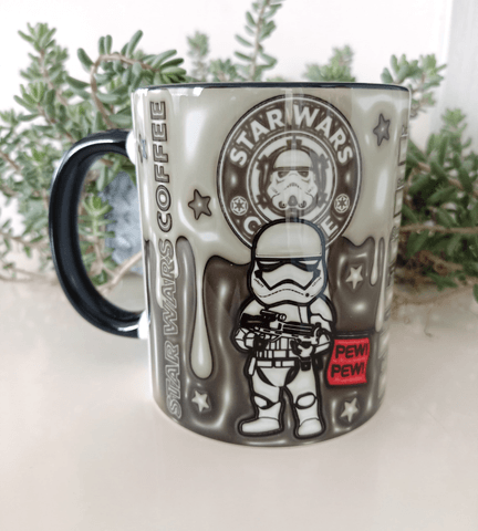 Star wars Baskı içi ve Kulpu Renkli Kupa