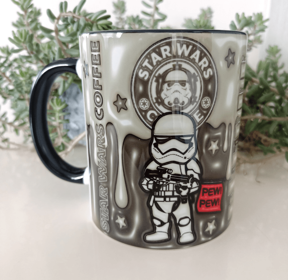 Star wars Baskı içi ve Kulpu Renkli Kupa