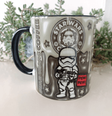 Star wars Baskı içi ve Kulpu Renkli Kupa