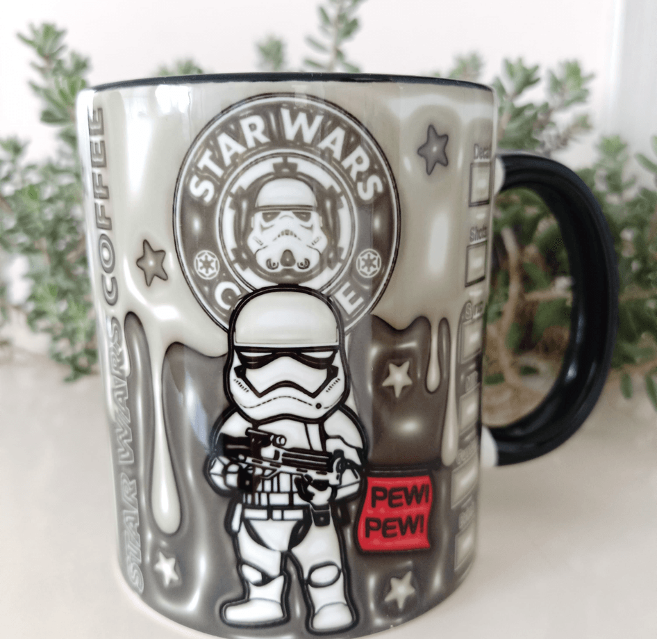 Star wars Baskı içi ve Kulpu Renkli Kupa