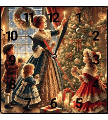 Noel gecesi christmas vintage baskı metal hediyelim dekoratif kaliteli duvar saati