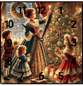 Noel gecesi christmas vintage baskı metal hediyelim dekoratif kaliteli duvar saati