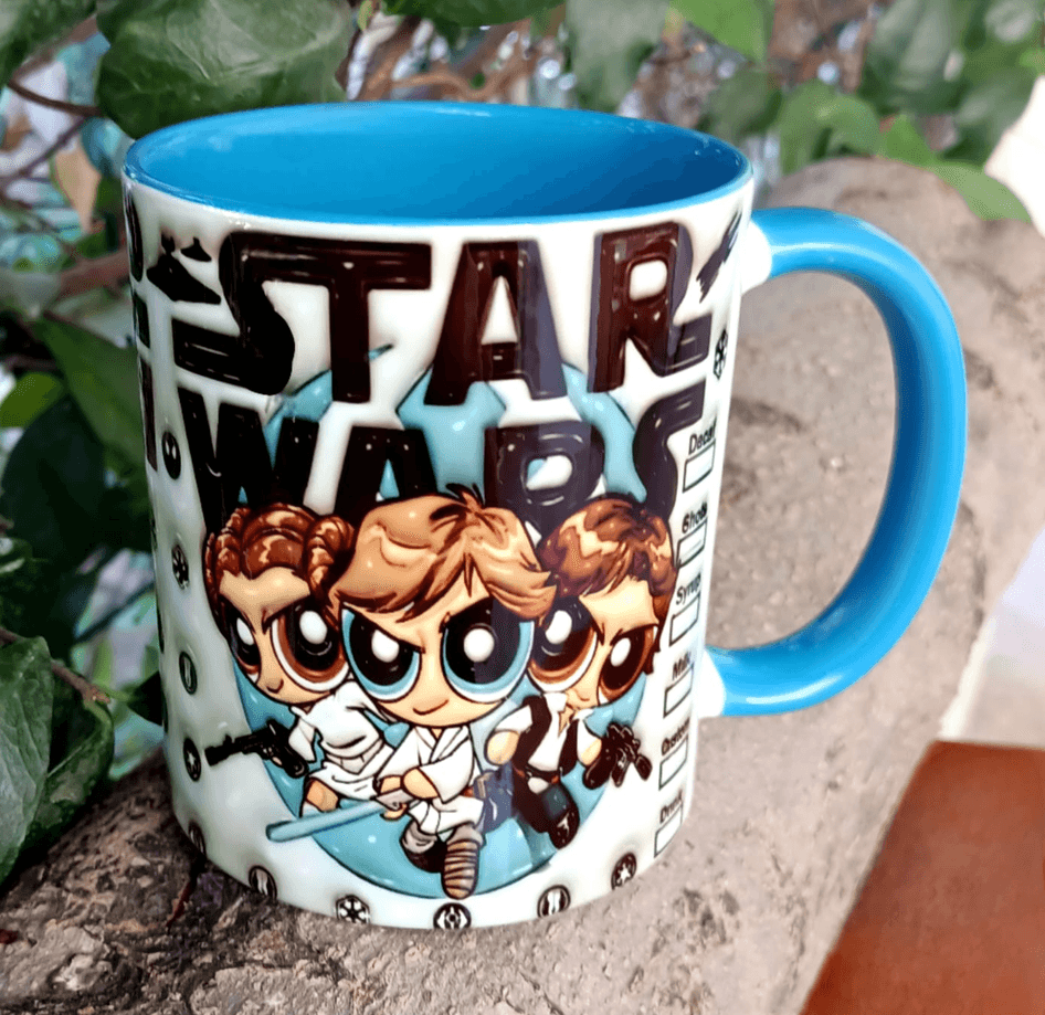 Star wars Baskı içi ve Kulpu Renkli Kupa